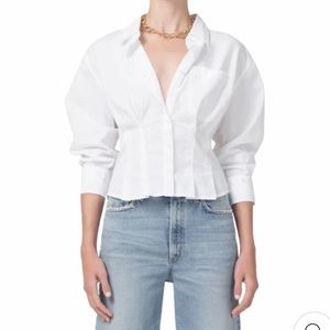 EUC CITIZENS OF HUMANITY FRANCIS CORSET SHIRT IN WHITE